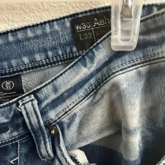 Buffalo David Bitton Jeans Mens 36x30 Blue Ash-X Skinny Stretch Denim Distressed - Picture 5 of 9